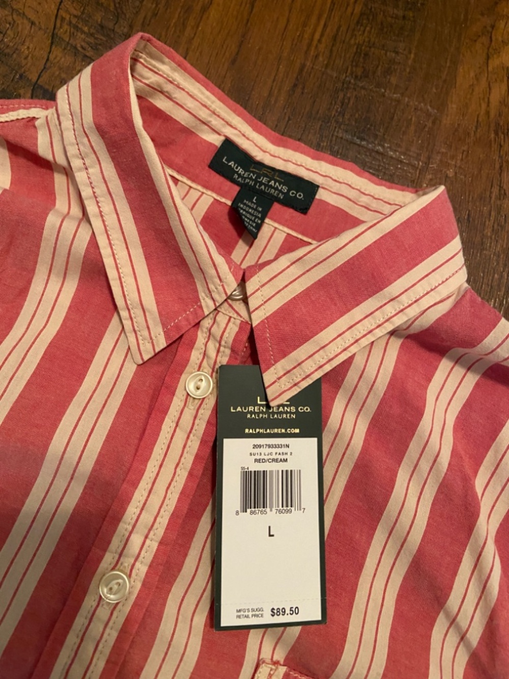 Like new Ralph Lauren Woman's Dress Shirt Sz L Cotton Casual